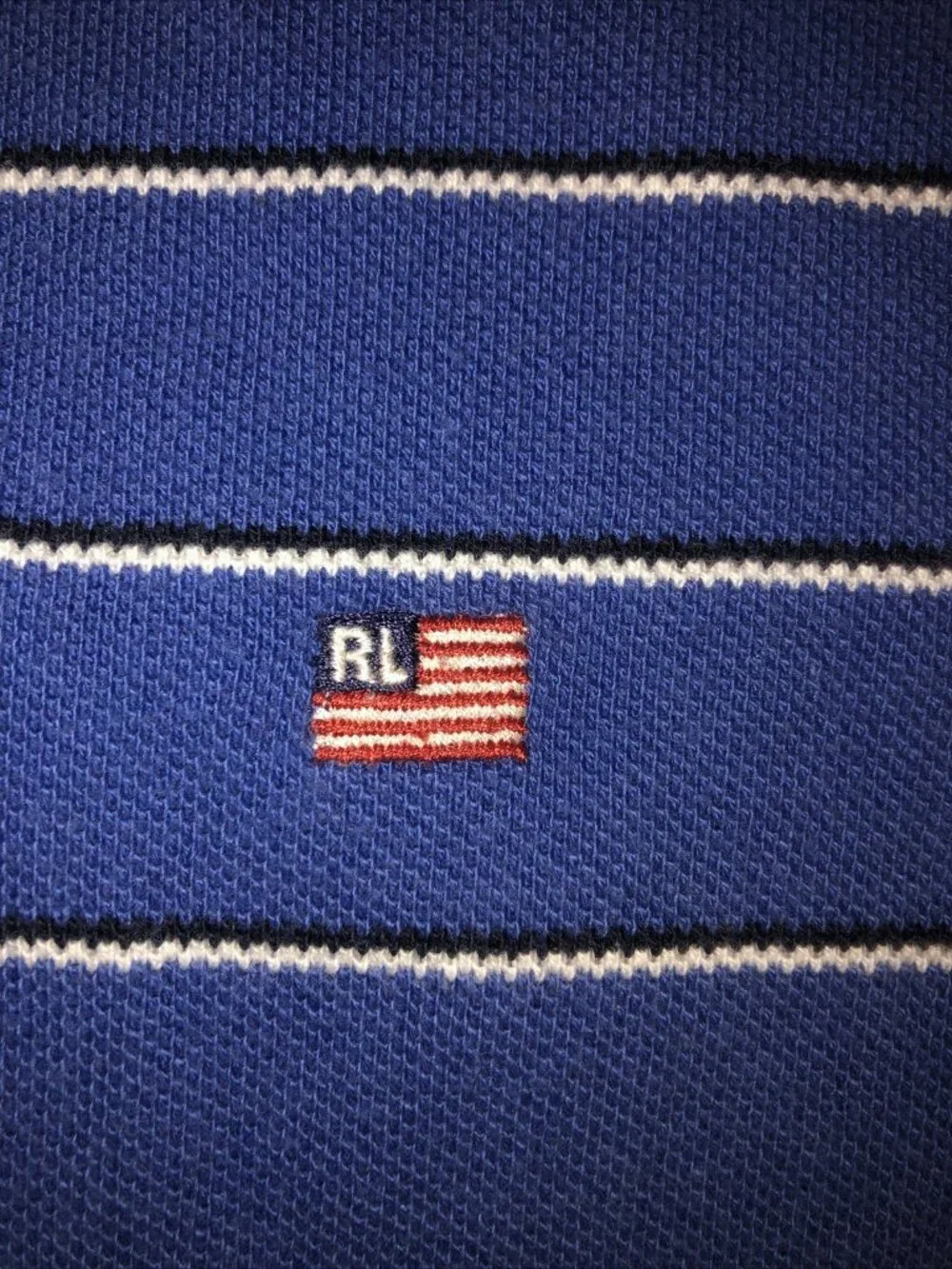 Vintage Polo Jeans Company Ralph Lauren Men's Polo Shirt Blue Striped Large